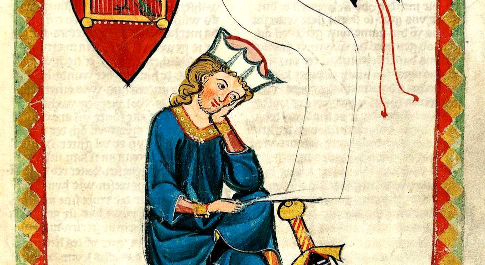 Bild:  Unbekannter Maler: Walther von der Vogelweide (Codex Manesse, ca. 1300) - 