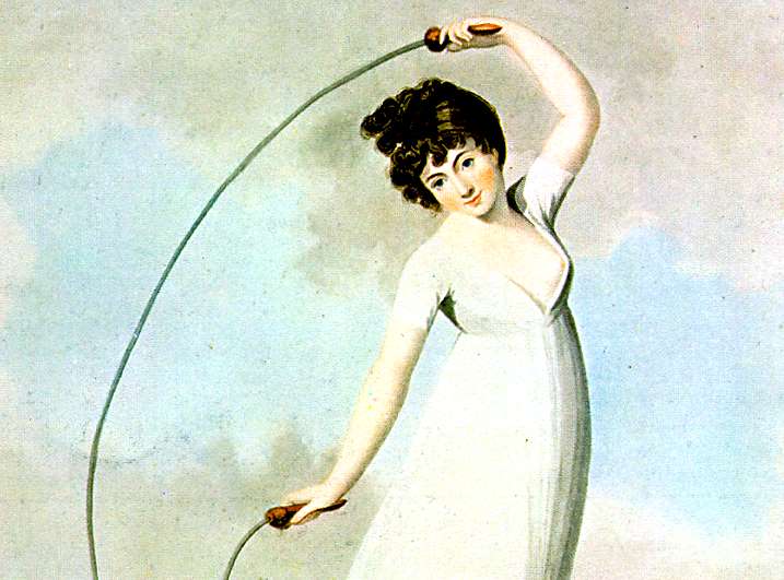 Seilspringen: Amerikanisches Poster um 1800 - kinderspiel